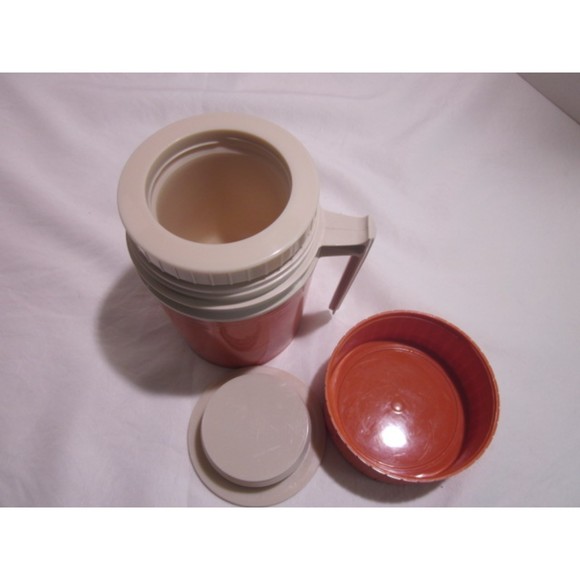 Thermos 10 Oz. Model 7002 Made In USA Vintage Orange Soup Coffee Lunch Container - Picture 5 of 7